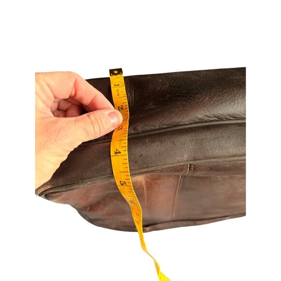 Vintage Brown Samsonite Leather Laptop Bag 12"x16" With Adjustable Strap & Multi - Picture 6 of 12